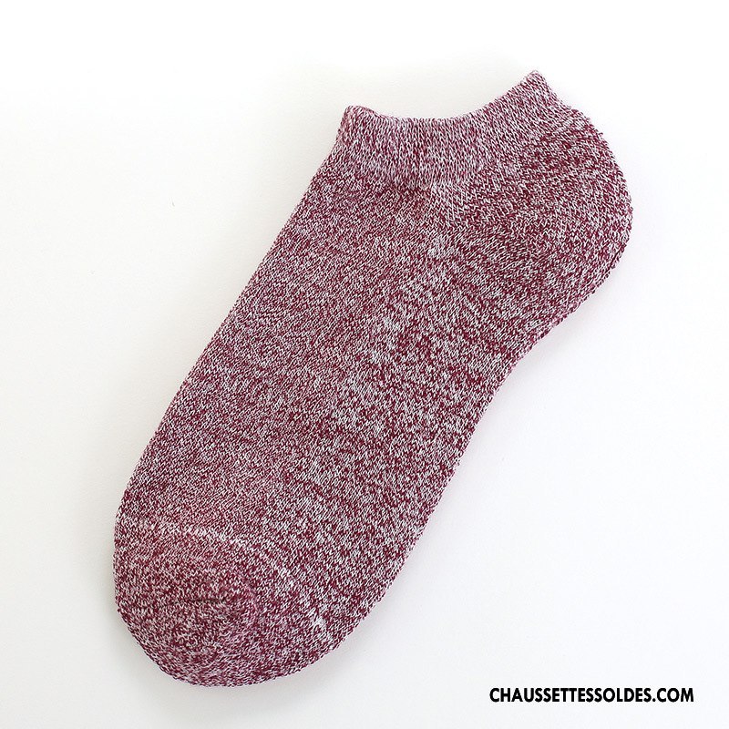 Chaussette Basse Femme Renforcé Plus De Velours Chaussette Courte Thermiques Le Nouveau 100% Coton Bordeaux Pure