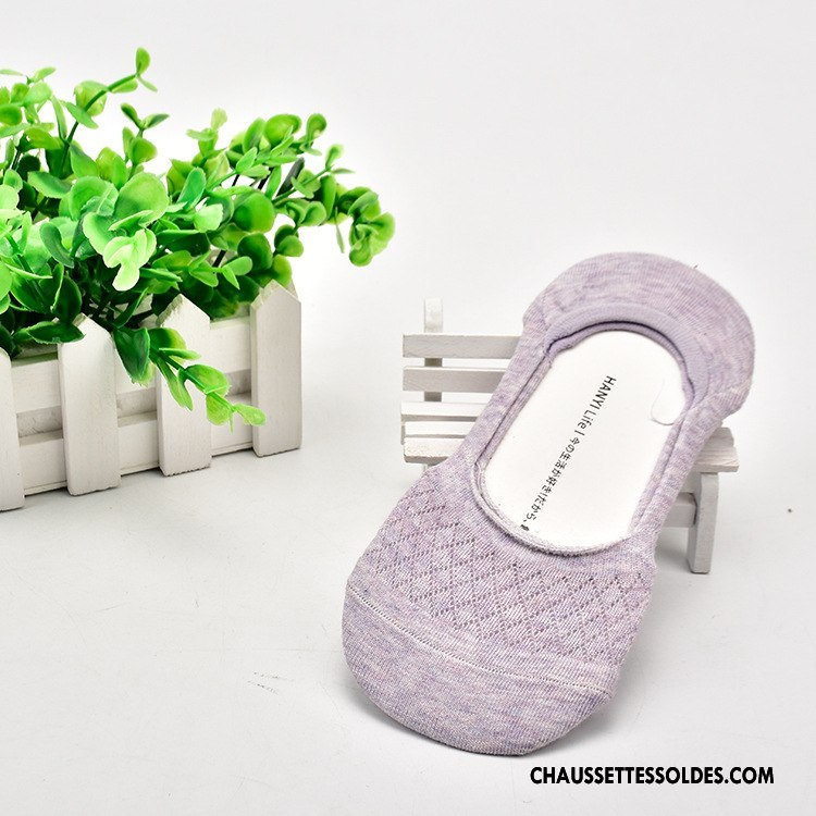 Chaussette Basse Femme Respirant Absorber La Sueur Invisible Le Nouveau Chaussettes En Coton Printemps Pure Violet