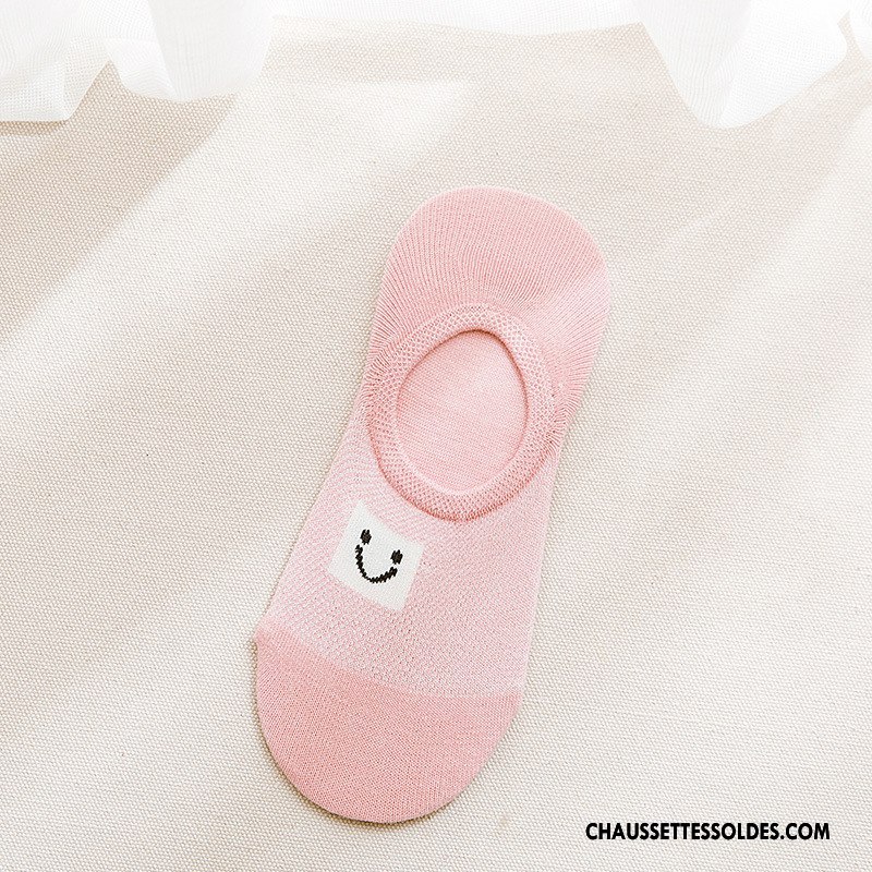 Chaussette Basse Femme Respirant Invisible 100% Coton Engrener Chaussette Basse Coupée Lettre Bleu