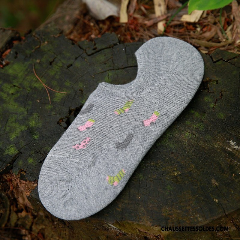 Chaussette Basse Femme Rétro Coton Bio Invisible Dame Chaussette Basse Coupée Frais Blanc Clair