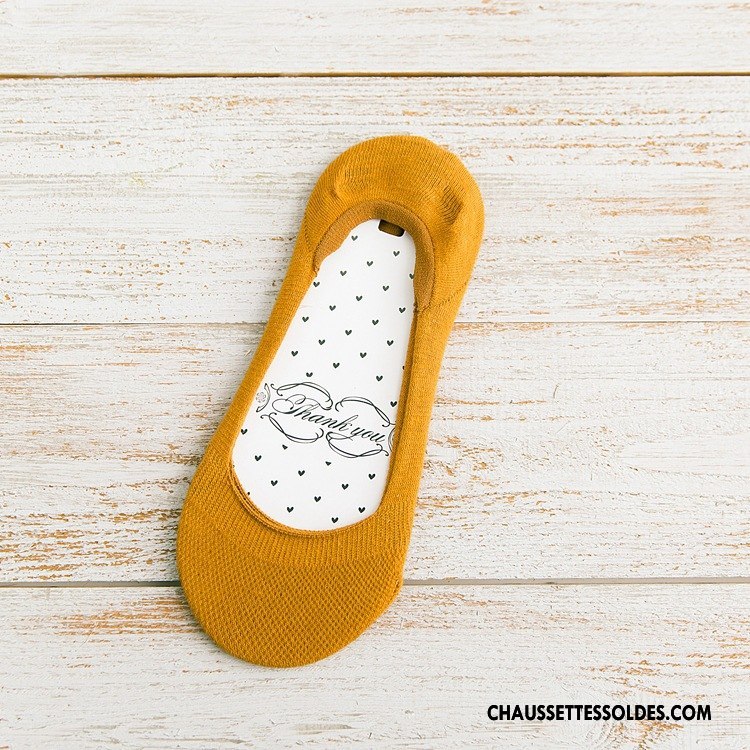 Chaussette Basse Femme Section Mince Absorber La Sueur Chaussette Basse Coupée Antidérapant Respirant Silicone Pure Marron / Brun