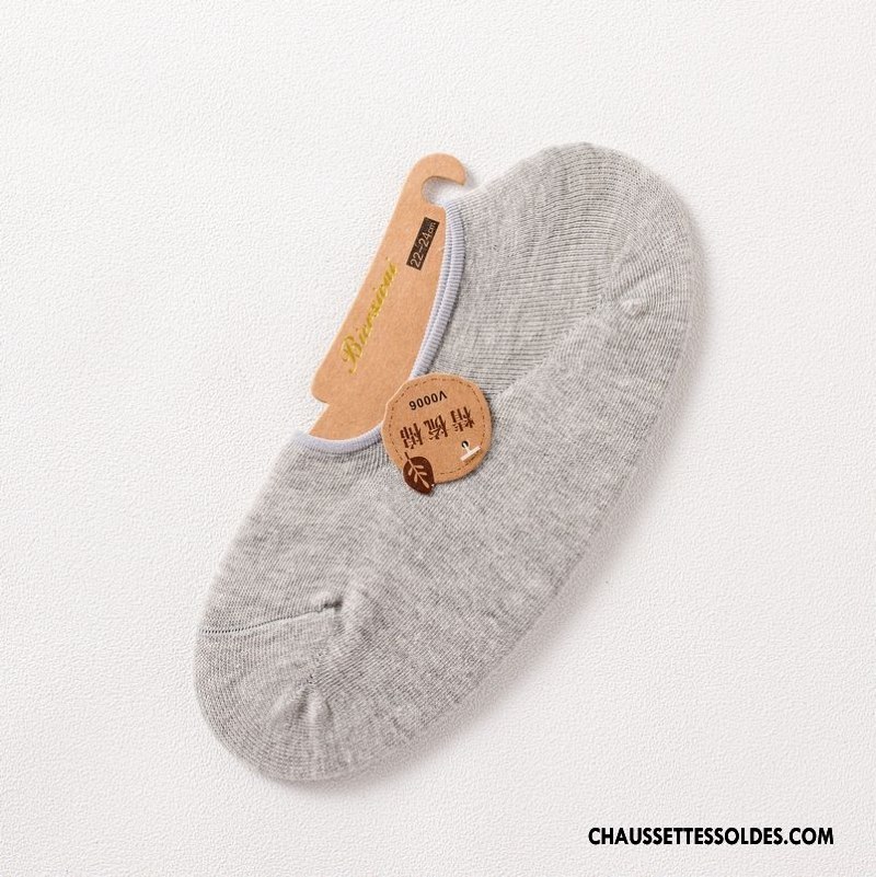 Chaussette Basse Femme Silicone Anti-off Été Chaussette Basse Coupée Printemps Nouvelles Arrivées Pure Bleu