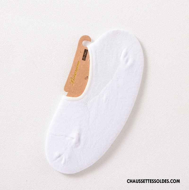 Chaussette Basse Femme Silicone Anti-off Été Chaussette Basse Coupée Printemps Nouvelles Arrivées Pure Bleu