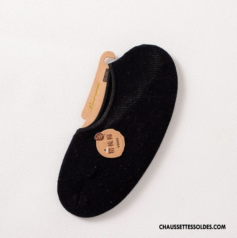 Chaussette Basse Femme Silicone Anti-off Été Chaussette Basse Coupée Printemps Nouvelles Arrivées Pure Bleu