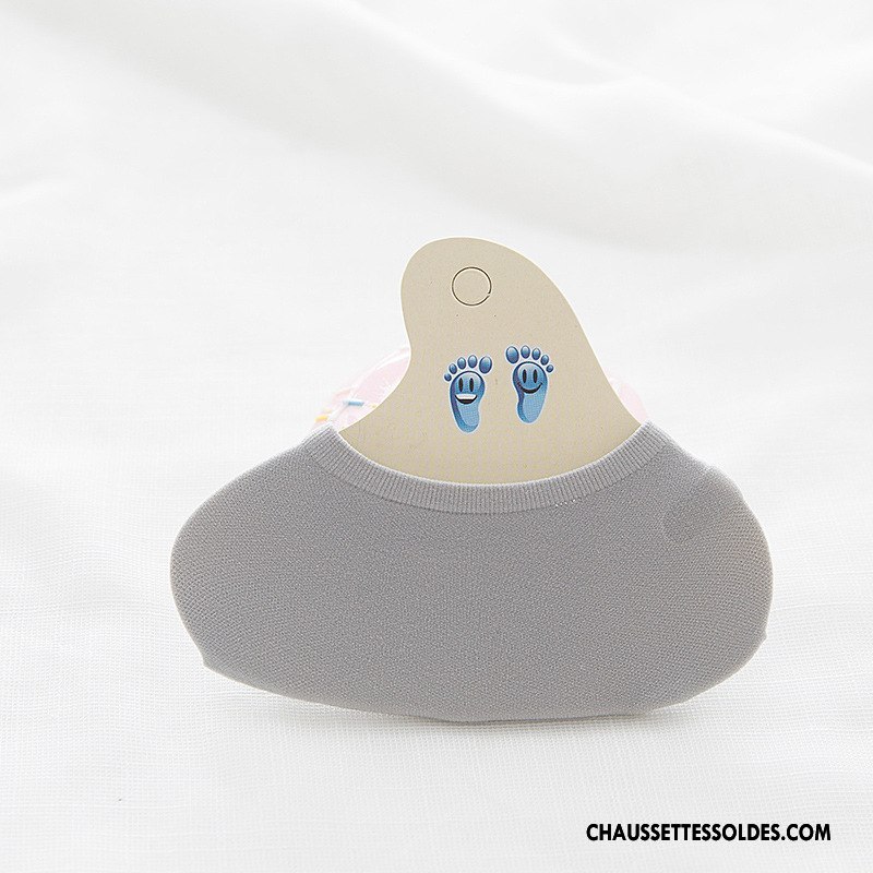 Chaussette Basse Femme Silicone Antidérapant Invisible Chaussette Basse Coupée Couleurs De Bonbons Bleu Clair