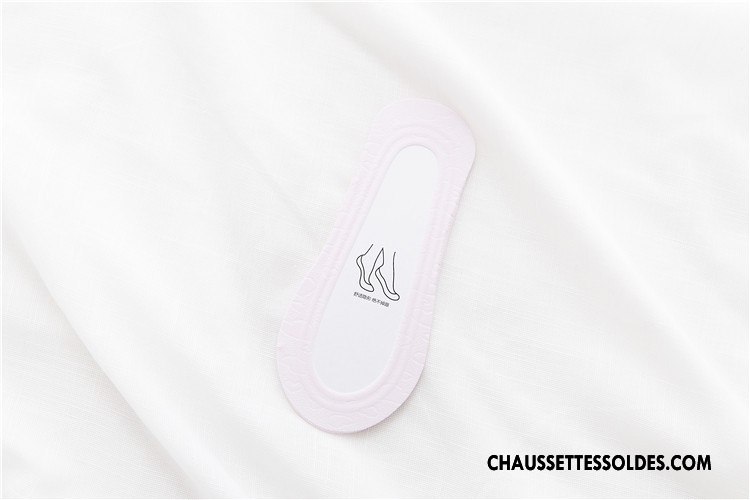 Chaussette Basse Femme Silicone Antidérapant Printemps Soie De Glace Invisible Fleurs Rose