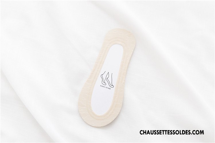 Chaussette Basse Femme Silicone Antidérapant Printemps Soie De Glace Invisible Fleurs Rose