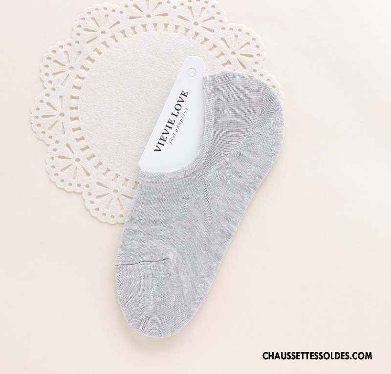 Chaussette Basse Femme Silicone Légère Antidérapant Chaussette Courte Ultra Invisible Pure Rose Clair