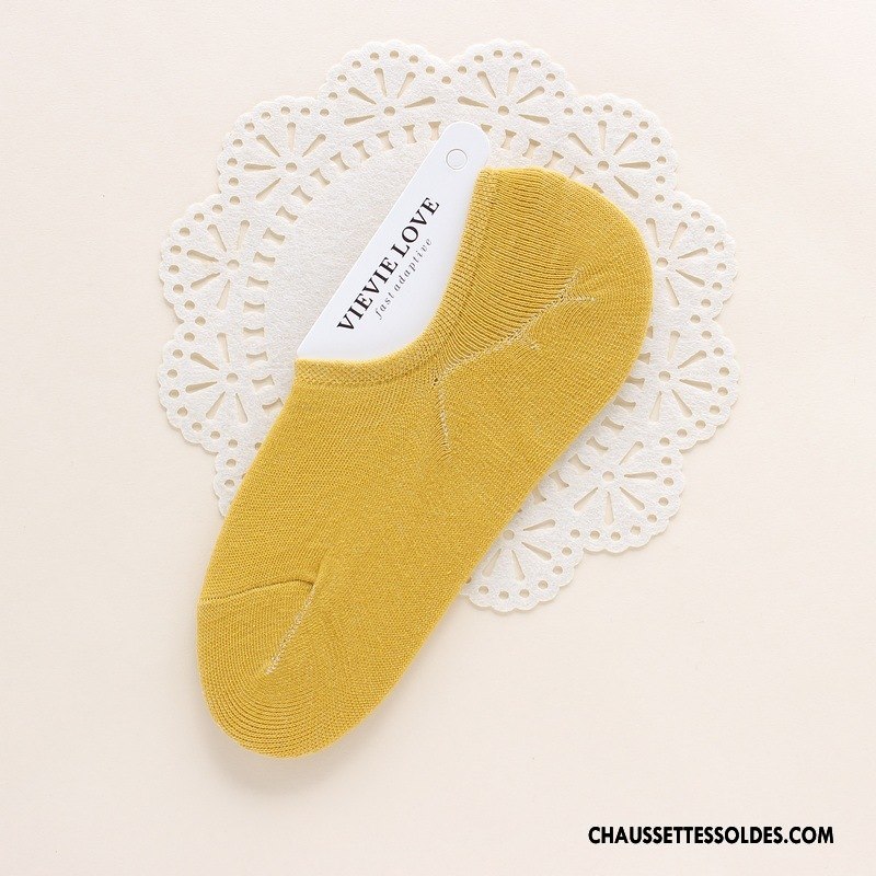 Chaussette Basse Femme Silicone Légère Antidérapant Chaussette Courte Ultra Invisible Pure Rose Clair