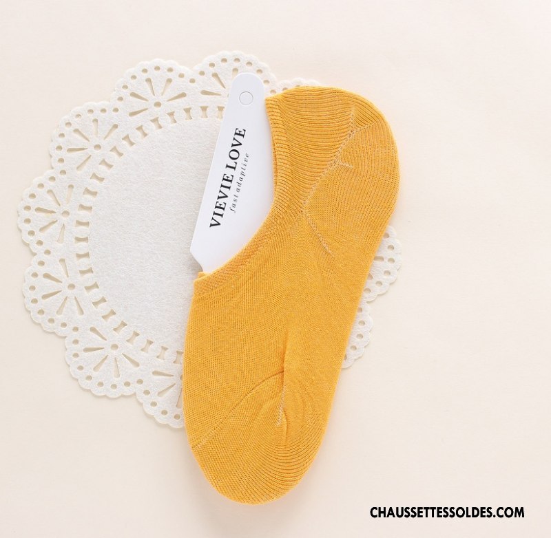 Chaussette Basse Femme Silicone Légère Antidérapant Chaussette Courte Ultra Invisible Pure Rose Clair
