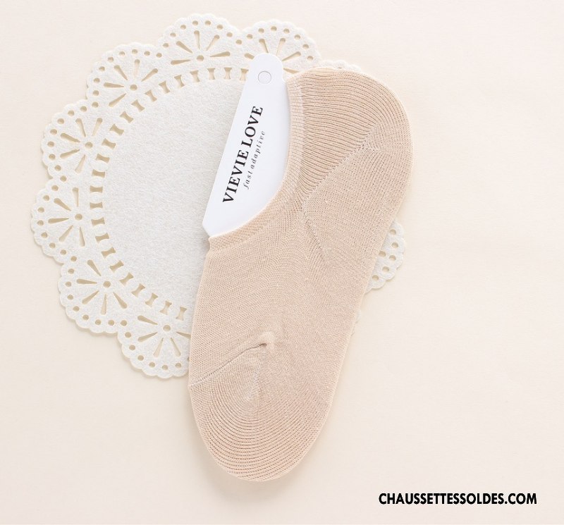 Chaussette Basse Femme Silicone Légère Antidérapant Chaussette Courte Ultra Invisible Pure Rose Clair