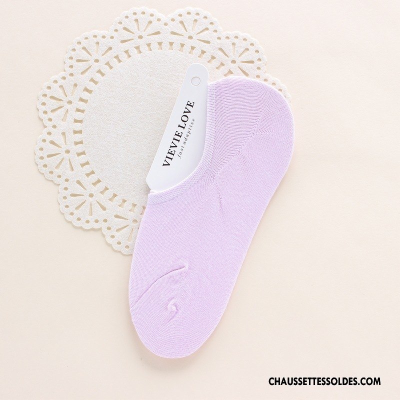 Chaussette Basse Femme Silicone Légère Antidérapant Chaussette Courte Ultra Invisible Pure Rose Clair