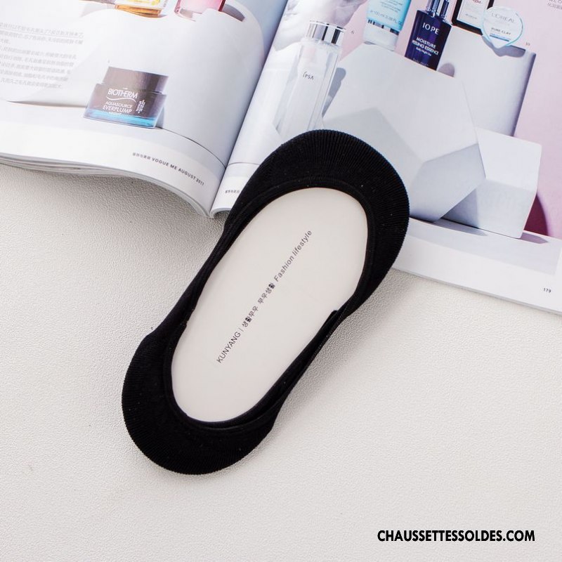 Chaussette Basse Femme Silicone Nouvelles Arrivées Antidérapant Chaussettes En Coton Invisible Dame Pure Gris Clair