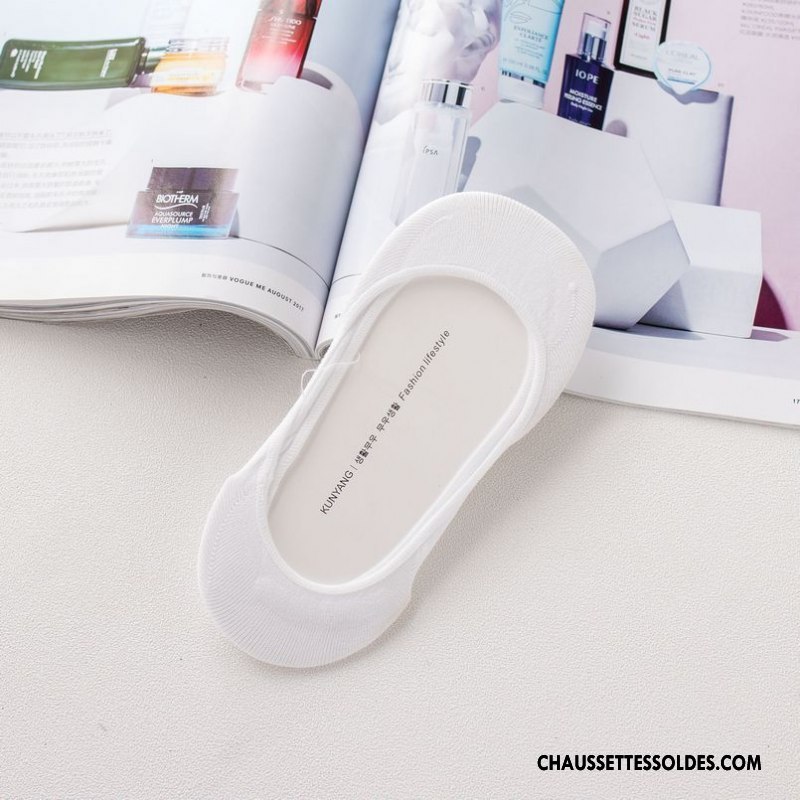 Chaussette Basse Femme Silicone Nouvelles Arrivées Antidérapant Chaussettes En Coton Invisible Dame Pure Gris Clair