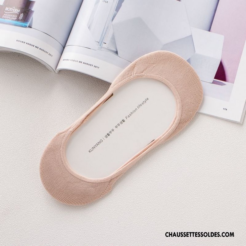 Chaussette Basse Femme Silicone Nouvelles Arrivées Antidérapant Chaussettes En Coton Invisible Dame Pure Gris Clair