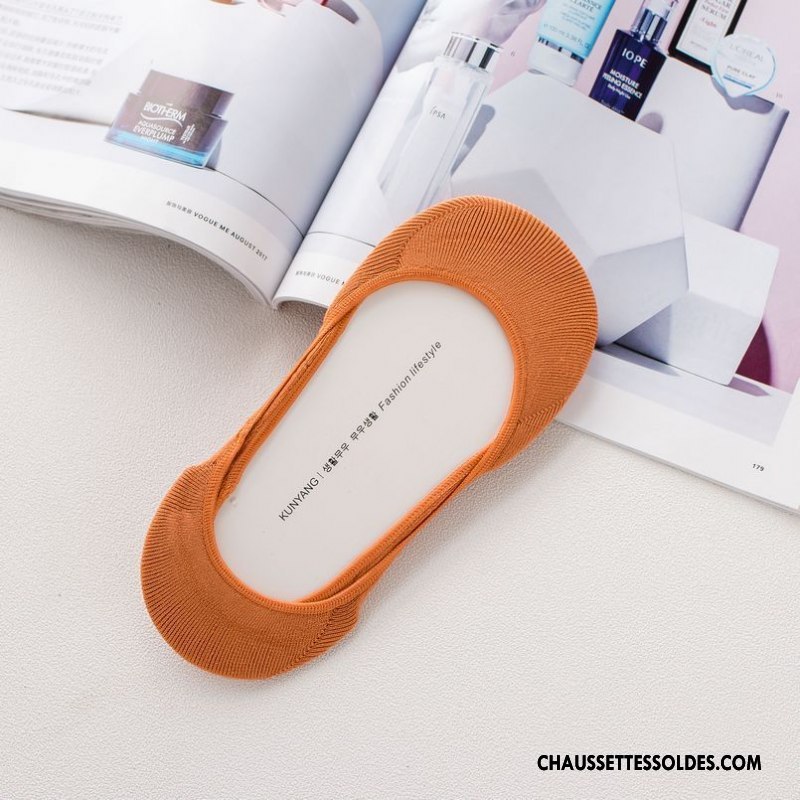 Chaussette Basse Femme Silicone Nouvelles Arrivées Antidérapant Chaussettes En Coton Invisible Dame Pure Gris Clair
