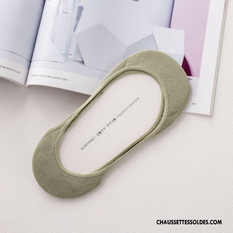 Chaussette Basse Femme Silicone Nouvelles Arrivées Antidérapant Chaussettes En Coton Invisible Dame Pure Gris Clair