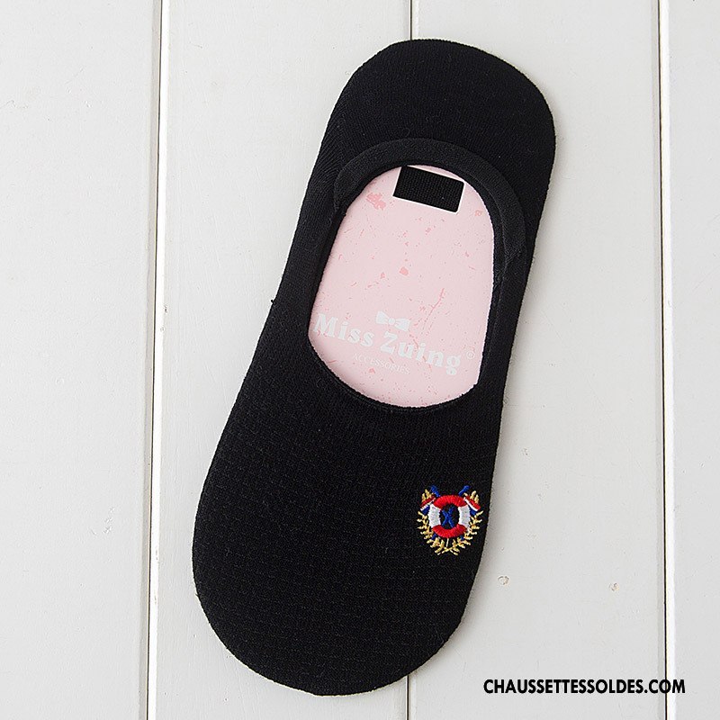 Chaussette Basse Femme Silicone Été Matelassé Antidérapant Engrener Chaussette Basse Coupée Blanc
