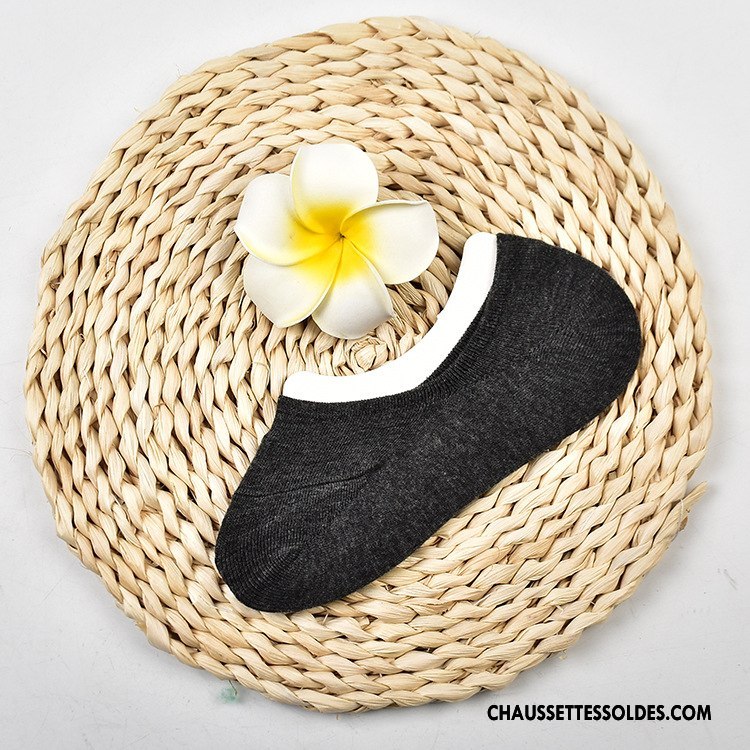 Chaussette Basse Femme Tous Les Assortis Mode Chaussettes En Coton Silicone Printemps Désign Pure Bleu