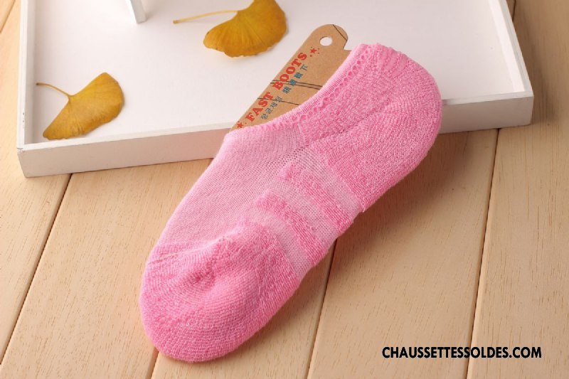 Chaussette Basse Femme Été Absorber La Sueur Ultra Chaussettes En Coton Frais Chaussette Basse Coupée Rose Clair