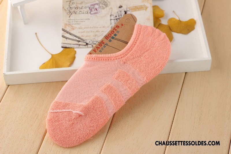 Chaussette Basse Femme Été Absorber La Sueur Ultra Chaussettes En Coton Frais Chaussette Basse Coupée Rose Clair