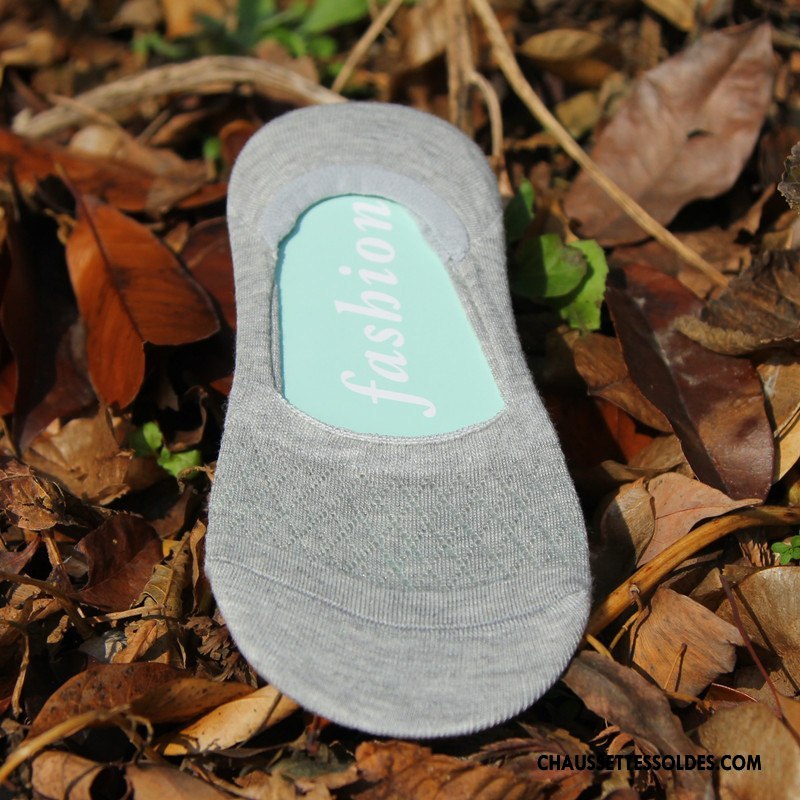Chaussette Basse Femme Été Chaussette Basse Coupée Coton Bio Creux Guipure Antidérapant Silicone Pure Vert Clair