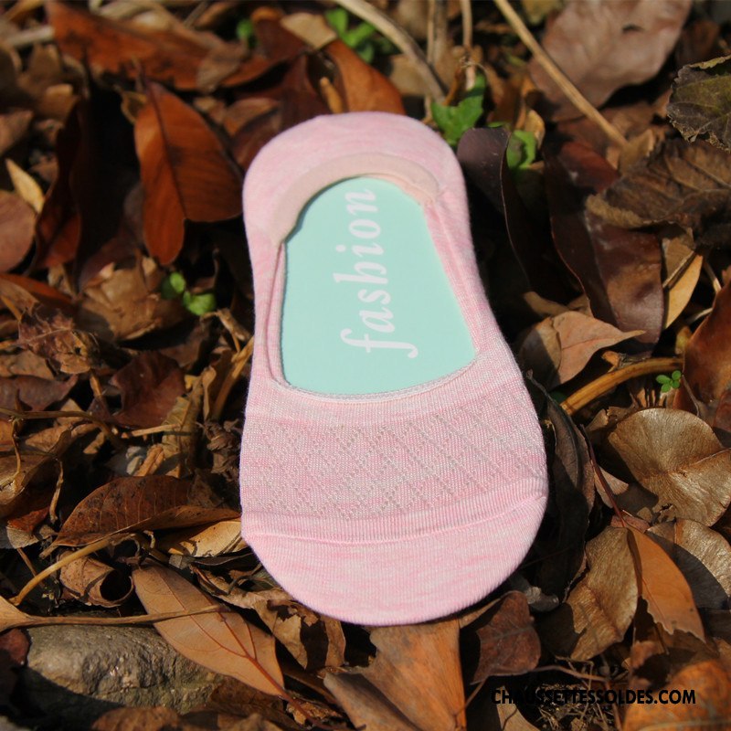 Chaussette Basse Femme Été Chaussette Basse Coupée Coton Bio Creux Guipure Antidérapant Silicone Pure Vert Clair