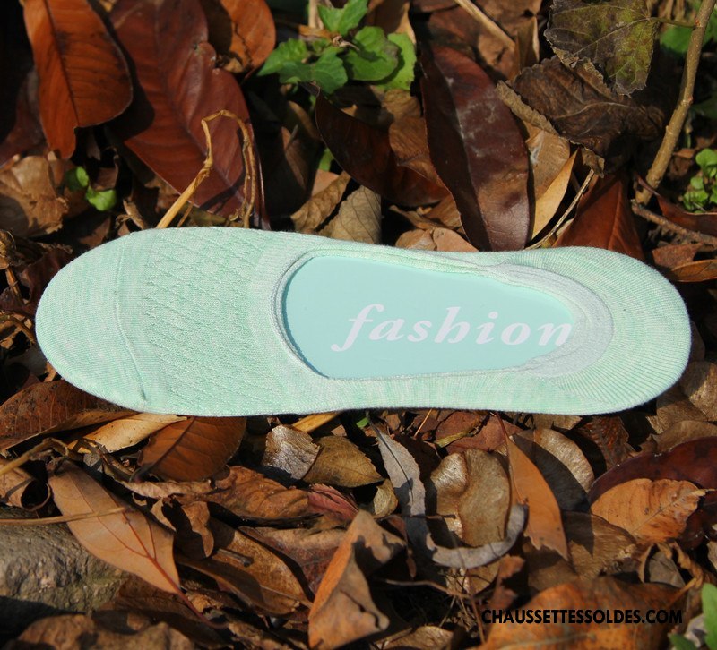 Chaussette Basse Femme Été Chaussette Basse Coupée Coton Bio Creux Guipure Antidérapant Silicone Pure Vert Clair