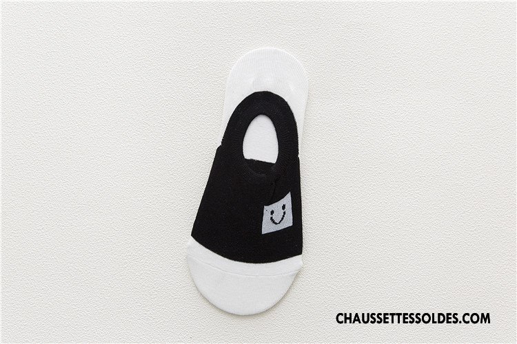 Chaussette Basse Femme Été Chaussette Courte Silicone Invisible Coton Bio Antidérapant Rose