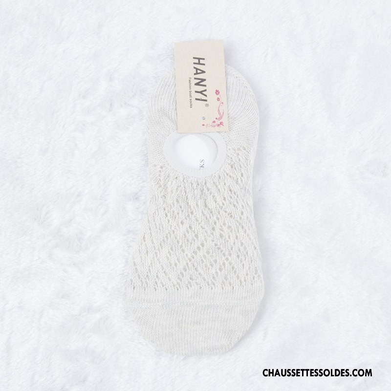 Chaussette Basse Femme Été Chaussettes En Coton Creux Guipure Printemps Invisible Chaussette Basse Coupée Bleu Clair Pure