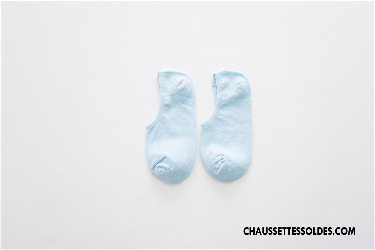 Chaussette Basse Femme Été Coton Bio 100% Coton Invisible Printemps Chaussette Courte Couleurs De Bonbons Pure Gris Clair