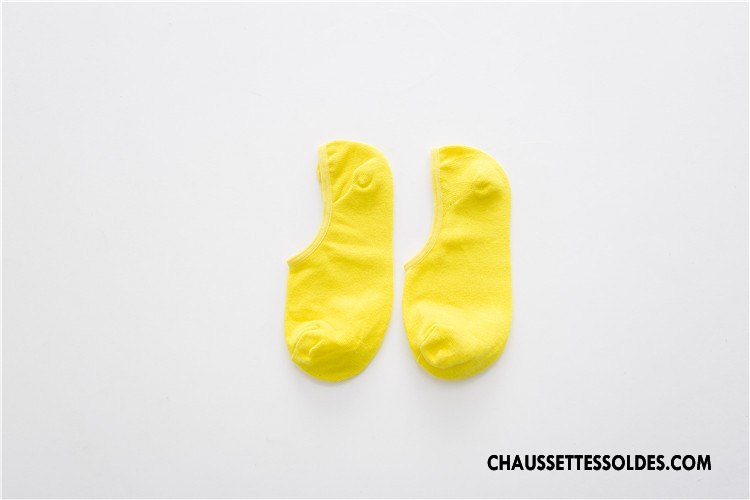 Chaussette Basse Femme Été Coton Bio 100% Coton Invisible Printemps Chaussette Courte Couleurs De Bonbons Pure Gris Clair