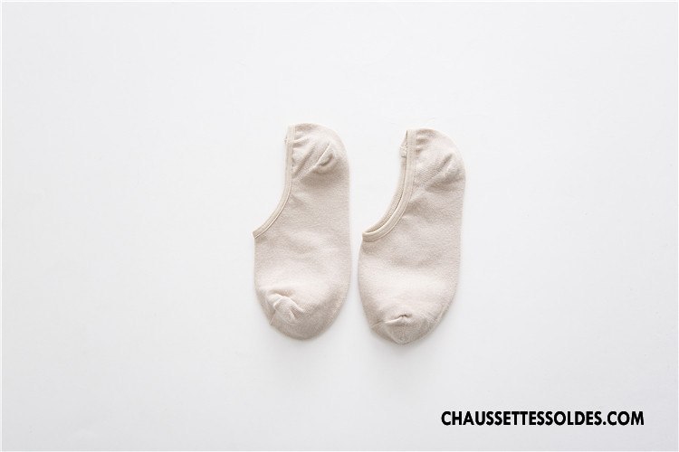 Chaussette Basse Femme Été Coton Bio 100% Coton Invisible Printemps Chaussette Courte Couleurs De Bonbons Pure Gris Clair