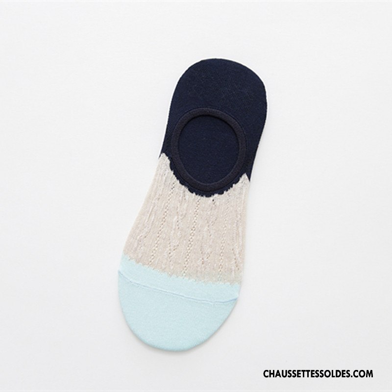 Chaussette Basse Femme Été Fleurs Dame Beige Respirant Invisible Couleurs Mixtes