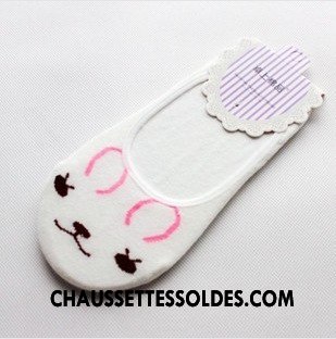 Chaussette Basse Femme Été Le Nouveau Dessin Animé Chaussette Basse Coupée Lapin Charmant Rose Clair