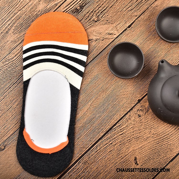 Chaussette Basse Femme Été Le Nouveau Printemps Homme Rayé Chaussette Basse Coupée Couleurs Mixtes Coloré