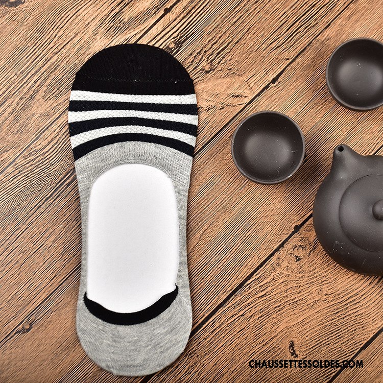 Chaussette Basse Femme Été Le Nouveau Printemps Homme Rayé Chaussette Basse Coupée Couleurs Mixtes Coloré