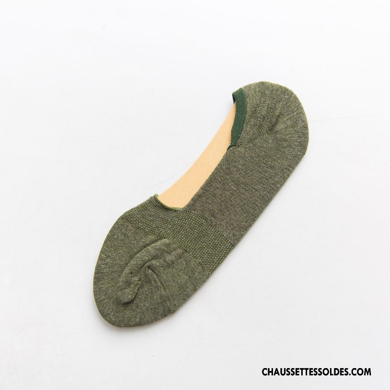Chaussette Basse Femme Été Matelassé Respirant Invisible Printemps Le Nouveau Pure Jaune Clair