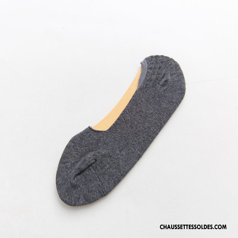 Chaussette Basse Femme Été Matelassé Respirant Invisible Printemps Le Nouveau Pure Jaune Clair