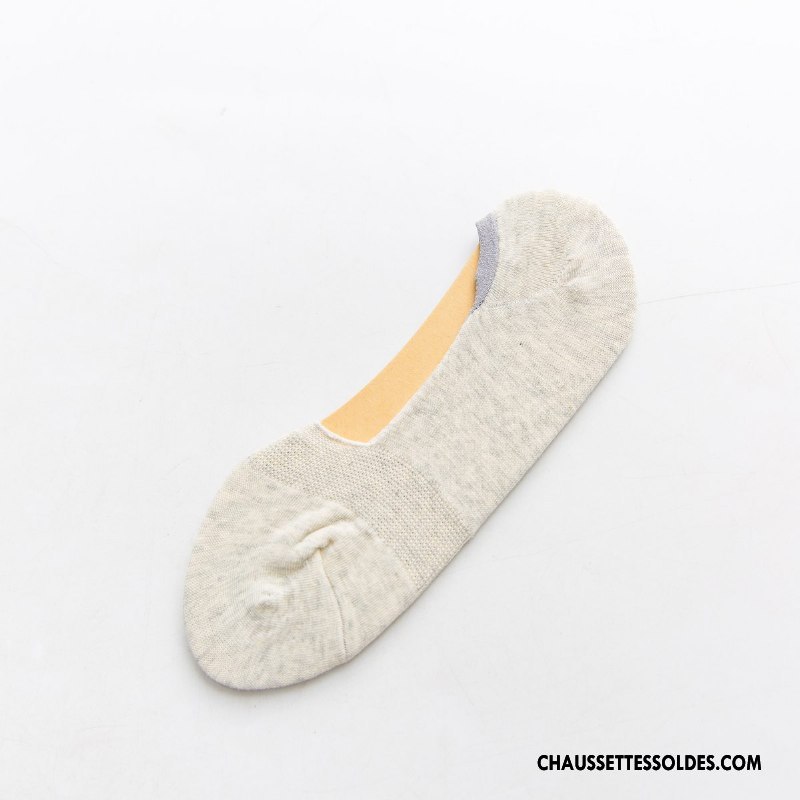 Chaussette Basse Femme Été Matelassé Respirant Invisible Printemps Le Nouveau Pure Jaune Clair