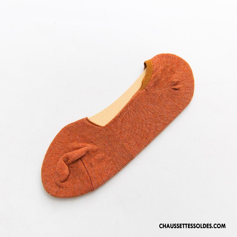 Chaussette Basse Femme Été Matelassé Respirant Invisible Printemps Le Nouveau Pure Jaune Clair