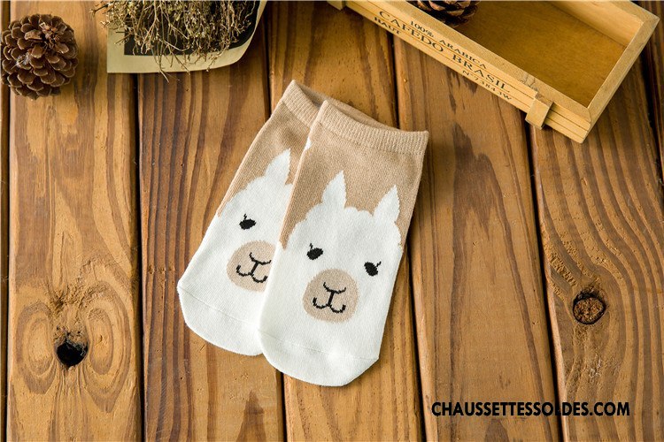 Chaussette Basse Femme Été Ours Charmant Chaussette Basse Coupée Chaussette Courte Le Nouveau Vert Clair