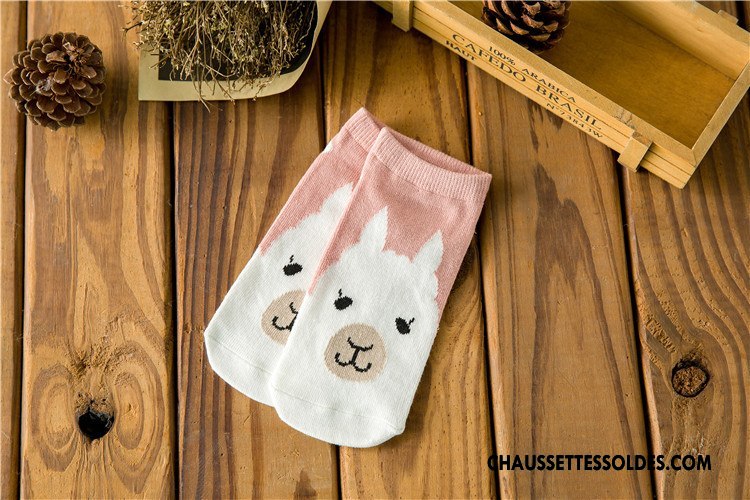 Chaussette Basse Femme Été Ours Charmant Chaussette Basse Coupée Chaussette Courte Le Nouveau Vert Clair