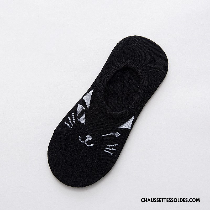 Chaussette Basse Femme Été Printemps Dame Le Nouveau Dessin Animé Chat Noir