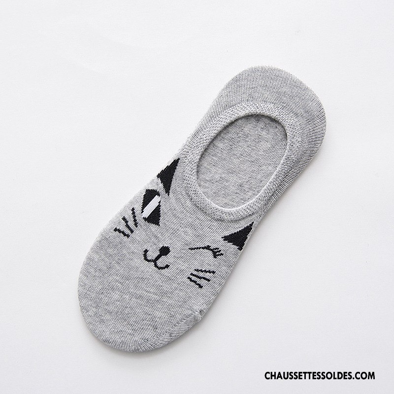 Chaussette Basse Femme Été Printemps Dame Le Nouveau Dessin Animé Chat Noir