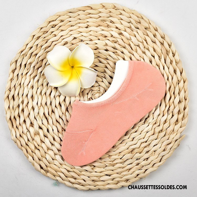Chaussette Basse Femme Été Silicone Tous Les Assortis Invisible Printemps Chaussette Basse Coupée Pure Rouge