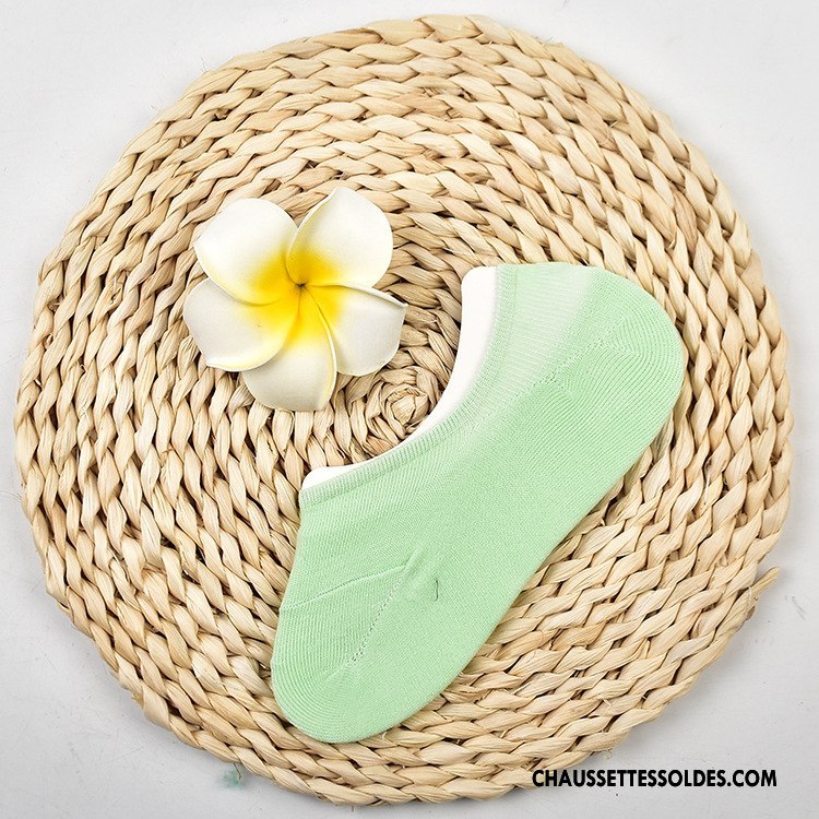 Chaussette Basse Femme Été Silicone Tous Les Assortis Invisible Printemps Chaussette Basse Coupée Pure Rouge