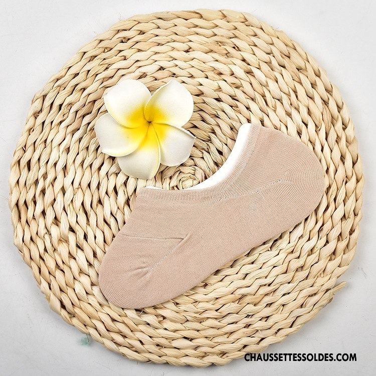 Chaussette Basse Femme Été Silicone Tous Les Assortis Invisible Printemps Chaussette Basse Coupée Pure Rouge