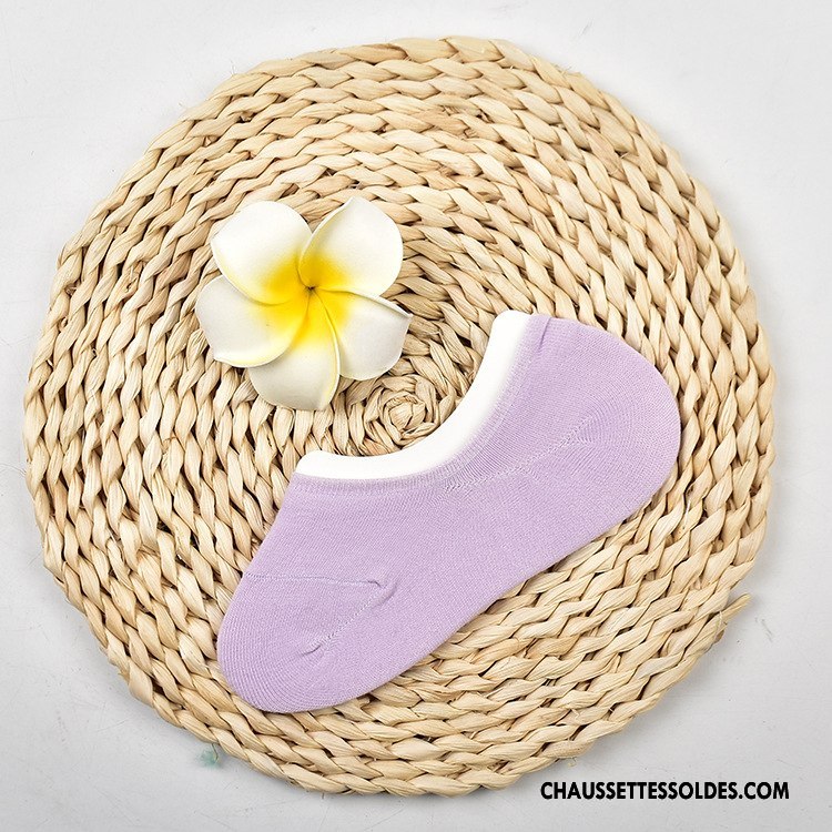 Chaussette Basse Femme Été Silicone Tous Les Assortis Invisible Printemps Chaussette Basse Coupée Pure Rouge