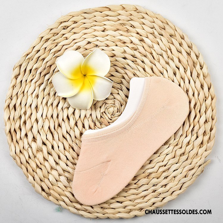 Chaussette Basse Femme Été Silicone Tous Les Assortis Invisible Printemps Chaussette Basse Coupée Pure Rouge